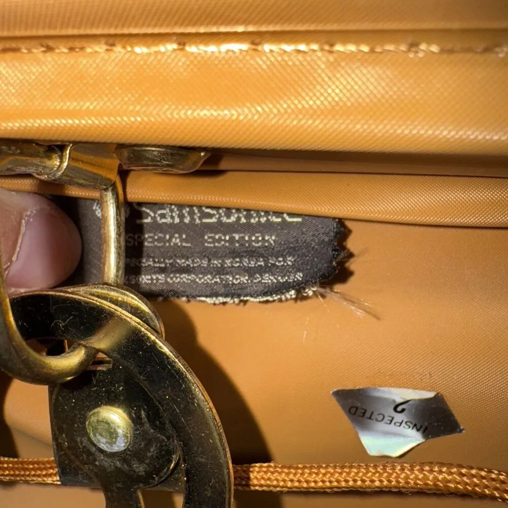 Vintage Samsonite Garment Bag w/ Hangers and Hook Tan Brown Special Edition